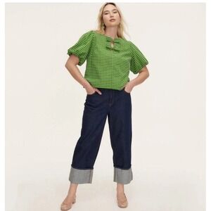 Women's High-Rise Straight Leg Wide Cuff Jeans Size 10 Kate Spade For Target